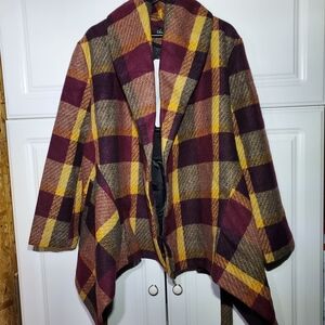 Chic Plaid Women's Sweater - Purple and Yellow